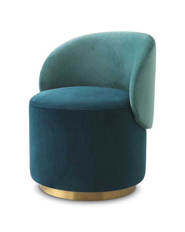 EICHHOLTZ | LOW DINING CHAIR GREER - SEA GREEN VELVET