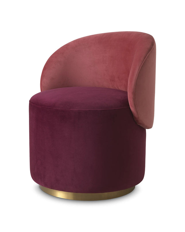 EICHHOLTZ | LOW DINING CHAIR GREER - BORDEAUX RED VELVET