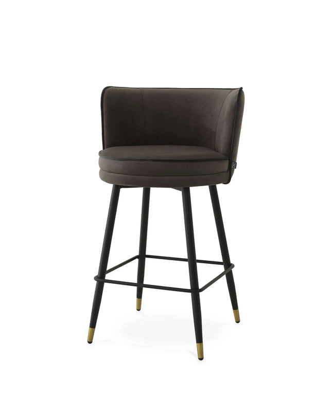 EICHHOLTZ | COUNTER STOOL GRENADA - GREY VELVET