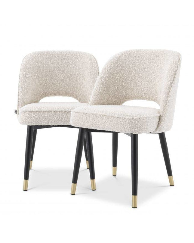 EICHHOLTZ | DINING CHAIR CLIFF SET OF 2 - BOUCLÉ CREAM