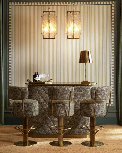 EICHHOLTZ | BAR STOOL CARLETON WITH BACK - CAMARI GREEN