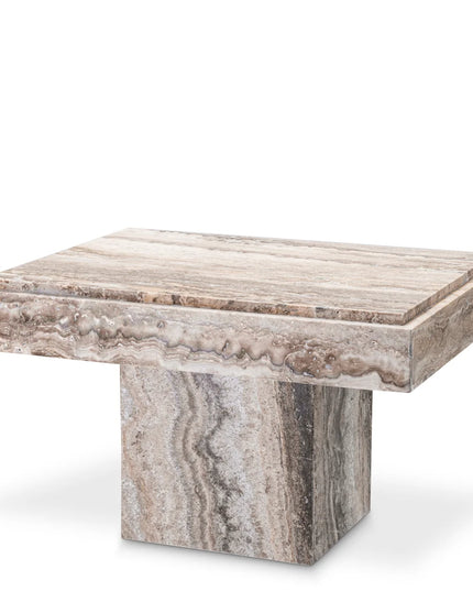 EICHHOLTZ | SIDE TABLE SARTORIA - TRAVERTINE SILVER