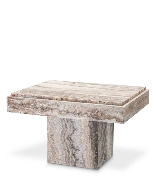 EICHHOLTZ | SIDE TABLE SARTORIA - TRAVERTINE SILVER