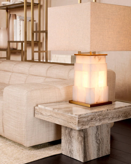 EICHHOLTZ | SIDE TABLE SARTORIA - TRAVERTINE SILVER