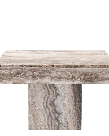 EICHHOLTZ | SIDE TABLE SARTORIA - TRAVERTINE SILVER