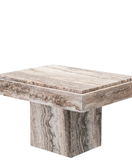EICHHOLTZ | SIDE TABLE SARTORIA - TRAVERTINE SILVER