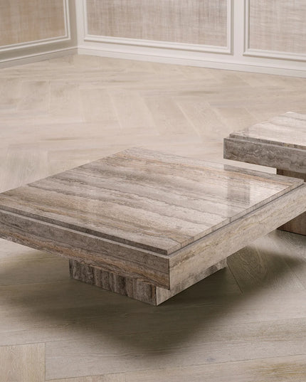 EICHHOLTZ | COFFEE TABLE SARTORIA - TRAVERTINE SILVER