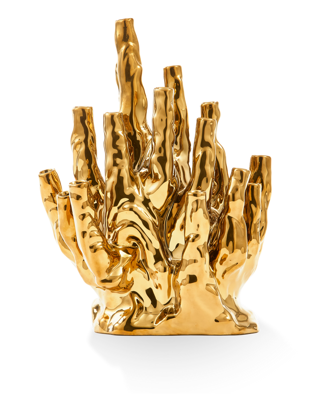 POLS POTTEN | KORAAL VAAS 20 TULPEN - GOUD