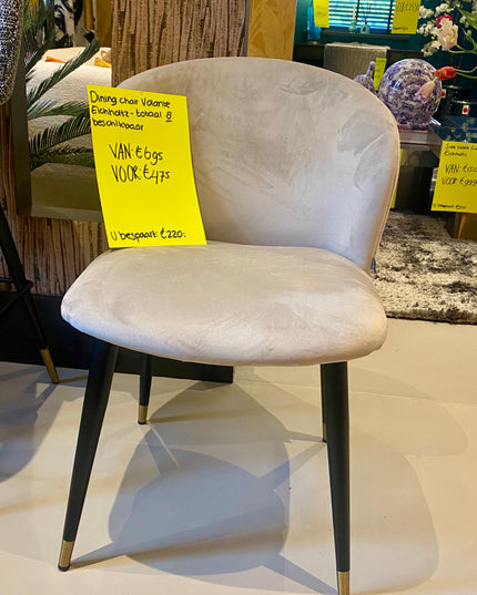 EICHHOLTZ | DINING CHAIR VOLANTE - ROCHE BEIGE VELVET- SHOWROOM ARTIKEL