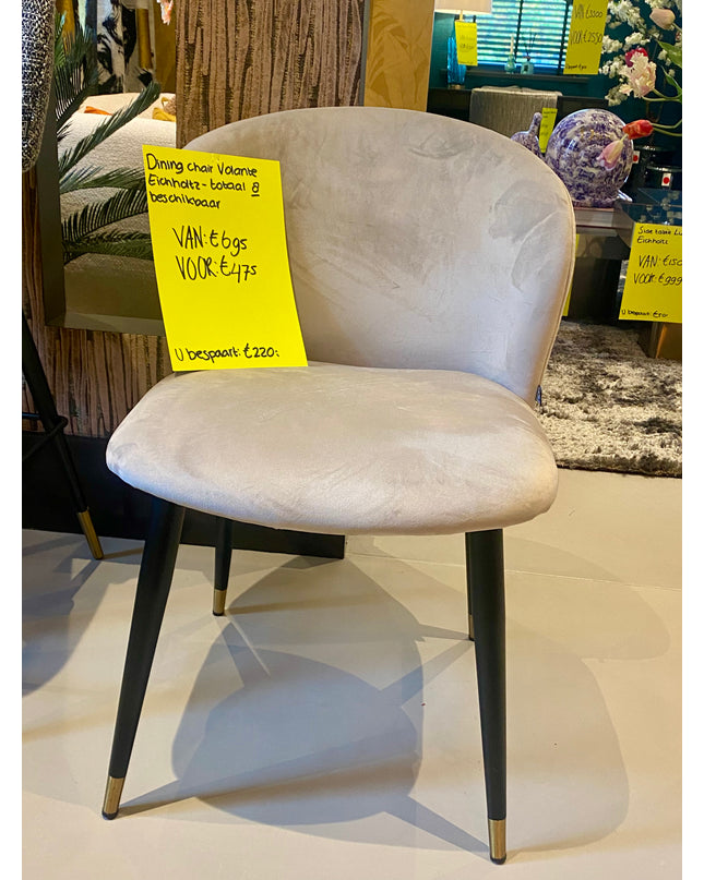 EICHHOLTZ | DINING CHAIR VOLANTE - ROCHE BEIGE VELVET- SHOWROOM ARTIKEL